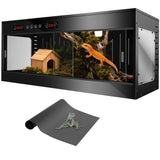 120 Gallon PVC Reptile Terrarium - Extra Large Reptile Tank with Intelligent Thermostat, Front Opening Bearded Dragon Tank Enclosure 47"x24"x24" with Carpet Mat and Sliding Door Handle for Snake Gecko