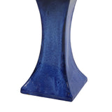Sunnydaze Ceramic Bird Bath for Outside - 16" H - UV- and Frost-Resistant - Pedestal Bird Bath - Blue Glazed Bowl - Blue Glaze Finish