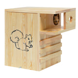 INRLKIT Extra Large Squirrel Boxes for Outside with Exterior Porch, Large Squirrel House for Outside, Wooden Squirrel Nesting Box for Chipmunks and Small Animals, Easy Assemble