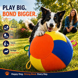 ROSUIH Herding Ball for Dogs, 18 Inch Upgraded Dog Push & Chase Ball with Thickened Bite & Tear Resistant Cover, Burst-Resistant Inner Ball, Outdoor Exercise Toy for Active Dogs, Multi-Color, Medium