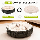 BUMUBI Cat Beds for Indoor Cats,Washable Round Pet Bed for Puppy and Kitty,Super Soft Durable Fabric Pet Beds, Washable Luxury Cat & Dog Bed 20.8inch