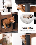 Purrlato 63" Modern Cat Tree Tower for Indoor Cats, Heavy Duty Cat Trees for Large Cat, Adult Maine Coon Cat Tree Tower with Scratching Post, Extra Large Top Perch, Cat Condos, Jet Black