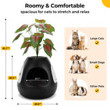 COZIWOW Copod8 Space Capsule Cat Bed with Smart Ozone Deodorization, All-Season Heated Mat, Original Replaceable Cat Scratcher, Convertible Planter Design (Black)