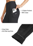 Willit Women's Horse Riding Pants Knee-Patch Equestrian Breeches Horseback Schooling Tights Zipper Pockets Black XS