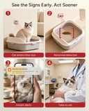 SiiPet Litter Box Camera – AI Cat Health Monitoring, Records Cat's Toileting Behavior, Abnormal Alerts, Fits Automatic & Standard Litter Boxes, Multi-Cat Support, Cat Cam with Night Vision(Grey)