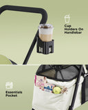 GTPLAYER Foldable Pet Stroller for Small Dogs & Cats up to 33 lbs, Pet Stroller with 360° Swivel Lockable Front Wheels, Rear Brakes, Safety Tethers, Breathable Mesh, Cup Holder, Lime Green
