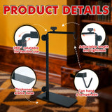 GVWRATW 16.6-31 inch Reptile Lamp Stand, Adjustable Domes Heat Lamp Metal Bracket Floor Light Holder for Reptile Terrarium Lighting Heating Light and Dome lampshade.
