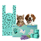 Dog Poop Bags Rolls with Handles, 18 Rolls 216 Counts, Extra Thick Leak Proof Pet Waste Bags, Refill Rolls for Small Medium Large Dogs and Cats（ Lavender Scented）