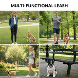 Léwind 8.2ft Hands Free Dog Leash,Versatile Waist & Crossbody Lead for Medium Dogs,Waterproof & Adjustable for Running Jogging Walking, 360° Swivel Metal Buckle (Black)