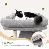 Globlazer Heavy Duty Cat Tree, 70 inch Sturdy Cat Tree for Indoor Cats Extra Large Cat Tower with Scratching Post, Hammock, Cat Condo for Adult Cats Kittens, F70 Pro, Light Grey