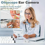 Otoscope Camera - with 10” Screen Otoscope Ear Camera - 1080P HD Ear Camera - 6 LED Lights for Adult and Pet - Support Photo & Video - Type-C Charging with Computer (White)