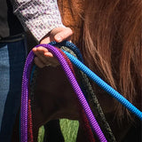 Parelli 22 Foot Line Ground Training Rope - Strong Everyday Use All-Purpose Large Horse Lead Rope with Loop & Latigo Popper | 9/16" Diameter Smooth Yachting Braid, Vaquero