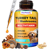 Turkey Tail Mushroom Liquid for Dogs 3000mg - Highly Concentrated Formula Support for Itch, Wart, Lumps Lipoma - Mushroom Extract Blended with Turmeric, 2B Probiotics & 10 Vitamins for All Dogs & Cats