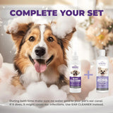 Mighty Petz Oatmeal Dog Shampoo with Conditioner + Ear Cleaner for Dogs - Dog Grooming Bundle