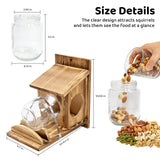Wooden Squirrel Feeder, Outdoor Squirrel House, Wooden Chipmunk Feeder for Corn and Peanuts, for Outdoor Garden Squirrel Feeder with Removable Storage Bottle