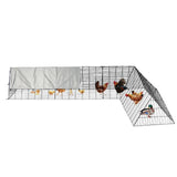 BouPower Large Metal Chicken Coop, Chicken Tunnels for Outside, Portable Chickens Run with Waterproof and Anti-UV Cover, Cage Rabbit Duck Hen House for Yard Farm Use