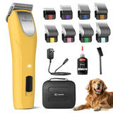 FuzzyFix Professional Dog Clippers for Grooming, 2 Speed Pet Grooming Kit for Thick Curly Matted Coats, Low Noise Heavy Duty Cordless Hair Trimmer with Detachable Metal Blade