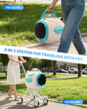 COZIWOW Dog Stroller for Dogs and Cats, Foldable 4-Wheel Pet Stroller with Temperature Display | Ventilation Fan | Anti-Irritation Design | Night Light | Cat Strollers for Daily Walks & Outdoor Use
