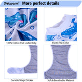 PetWarm Dog Surgery Suit, Dog Surgical Recovery Suit Female and Male, Onesie for Dogs, Spay Neuter Bodysuit for Abdominal Affected Areas Sensitive Skin Areas, Marine Animal Patterns, White, XS