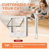 LIBBEPET Thin Cat Door, Safety Pet Door for Cats Up to 13 lbs, Interior Cat Door with 4 Way Locking for Window, Sliding Door and Cat House, Easy to Install, Medium