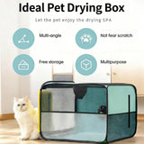 Cat Dryer, 20.5" x 15.7" x 20.5" Foldable Pet Dryer Box, Prevents Post-Bath Fur Scattering, Scratching and Biting Owner, for Cats and Small to Medium Dogs (Green)