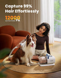 oneisall Dog Vacuum & Dryer for Shedding Grooming, 8 in 1 Dog Grooming Kit with Metal Blade Pet Clippers, Adjustable Speed and Temperature Control Blower