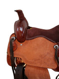Western Saddle Trail Pleasure Horse Saddles Rodeo Cowboy Floral Tooled Leather Tack Set 15 16 17 18 (Corners Tooled, 17 Inches)