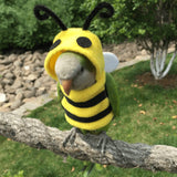 YANQIN Bird Costume Diaper Flight Suit Bee Shape Clothes Cosplay Photo Prop for Parrots Lovebird Budgie Parakeet Cockatiel Sun Conure, Small Animals Apparel (Bee Without, Small), Green, BPF1