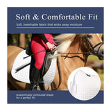 Harrison Howard Dressage Saddle Pad Suede Square English Saddle Pad for Horses Dressage Event - White