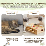 Whack a Mole Cat Toy with Pop Up Mice - Interactive Puzzle Game & Scratch Board for Indoor Cats, Mental Enrichment and Exercise, Fun Cat Puzzle Box Toy