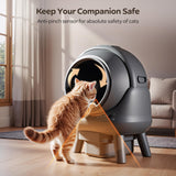 Self Cleaning Litter Box for Multiple Cats – Automatic Cat Litter Box with App Control, Odor-Free Waste Disposal, Dual Safety Sensors, Litter Bags, Grey-Qx2