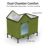 Heated Outdoor Cat House – Weatherproof Winter Shelter for Stray & Outdoor Cats, Insulated & Elevated Design for Porch, Yard, Barn or Garage, Easy Assembly Warm Cat Shelter