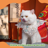 Leo Kitty Silky Pet Bandana for Small Cats & Small Dogs — Handcraft; Warm, Breathable Collar Outfit; Holiday cat Costume Accessory (Christmas, Halloween, New Year). Gift-Ready — top Gifting Choice