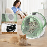 Foldable Smart Pet Dryer Box with 8 Fan 4 Speed, Automatic Cat Dryer Box Time-Setting Temperature Control, Small Dog Drying Box, Cat Hair Blow 360° Ultra Quiet (GREEN)