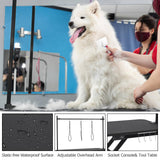 47 in Electric Dog Grooming Table, Heavy Duty, Height Adjustable Professional Pet Grooming Table w/Leveling Wheels, Dog Grooming Arm, Anti Slip Tabletop & Tool Organizer/Dog Grooming Station, Black