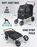 Zoosky Pet Stroller for Large Dogs up to 110lbs, Large Pet Stroller