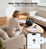 Veise 2K Indoor Security Camera 2.4GHz, 360° Pan/Tilt Pet Camera with Motion Tracking, Baby Monitor, 2-Way Audio, Night Vision, Cloud/SD Storage, Compatible with Voice Assistant, White