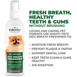 Mighty Petz 2-in-1 Oatmeal Dog Shampoo and Conditioner + 2-in-1 Dog Breath Freshener Spray & Water Additive Bundle