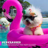 KUCDBUN Dog Pool Float, Funny 6-in-1 Inflatable Dog Floats for Pool, Pet Floatie Raft for Small Dogs, Puppy and Doggies, Pink Flamingo