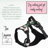 Lucky Love Dog Bundle - Medium No Pull Dog Harness & Adjustable Collar, in Stylish Laguna Pattern, Durable & Comfortable for Pet Dogs, Suitable for Puppies & Adult Dogs
