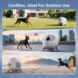 uahpet Automatic Ball Launcher for Dog with Obstacle Detection, 20ft-80ft Adjustable Distances Ball Thrower Launcher for Medium & Large Dogs with 3Balls (2.5 inches)