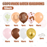 Horse Balloons, 60pcs 12 Inch Pink Brown Cowgirl Party Balloons with Horse Print Balloon, Birthday Balloon for Kids Girls Boys Cowgirl Cowboy Party Decorations Animal Pet Birthday Supplies