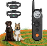 Htcuto Wireless Dog Fence, 3500FT Fence Range, 6100FT Remote Training, 185 Days Rechargeable, IPX7 Waterproof Collar, 3 Training Modes (Black 2 Dogs)