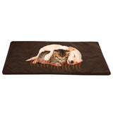 Self Warming Cat Mat - 36x24in Thermal Dog Crate Pad with Removable Washable Sherpa Cover and Reflective Insulation Layer for Self Heating - Pet Supplies for Medium Dogs and Cats by PETMAKER (Brown)