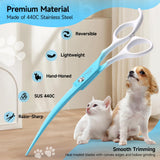 CITYWISH Curved Dog Grooming Scissors,Professional Dog Shears for Grooming with 440C Stainless Steel Grooming Scissors for Dogs Cats and Other Pets