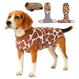 PetWarm Recovery Suit for Dogs, Onesie for Dogs After Surgery, Full Body Dog Onesie After Surgery, Easy-Wear Suit for Licking Prevention and Clean Living, Leopard Pattern, Brown, L