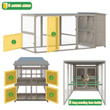 Large Chicken Coop with Run, Chicken Run with Waterproof Cover, Large Poultry Cage for Yard Farm Backyard Hen House, Duck Coop and Rabbit Run with Nesting Boxes, for 4-6 Chickens