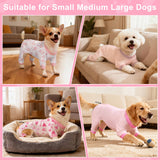 Bienbee Dog Pajamas, 4 Pack Dog Recovery Suit Shedding Suit Cute Soft Puppy Clothes Dogs Pjs Onesies Jammies Adjustable Breathable & Stretchy Clothes for Small Medium Large Dogs Girl Boy Puppy-XL