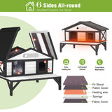GUTINNEEN Heated Cat House for Outside Large Outdoor Cat House Insulated Weatherproof Feral Cat Shelter with Heating Pad, Insulated Thermal Liner, Chewproof Cable for 1-4 Cats, Winter-Ready (Black)