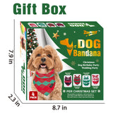 4-Pack Knitted Christmas Dog Bandanas with Slogans - Soft Warm Bandana for Small Medium, Cute Winter Dogs Accessories Boy & Girl Pets, Dog Gifts for Large Dogs, Scarf for Birthday Holiday